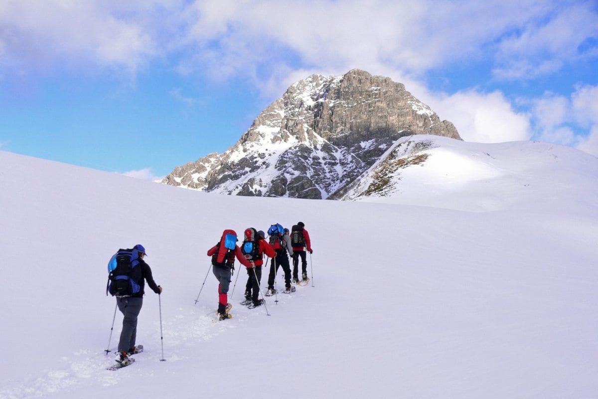 Transalp op sneeuwschoenen